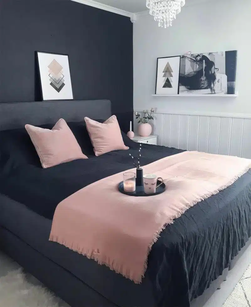 Preto com cor de rosa na decoração Preto com cor de rosa na decoração