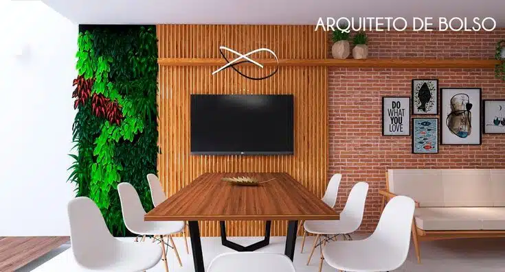 Área gourmet planejada, jardim vertical Área gourmet planejada, jardim vertical