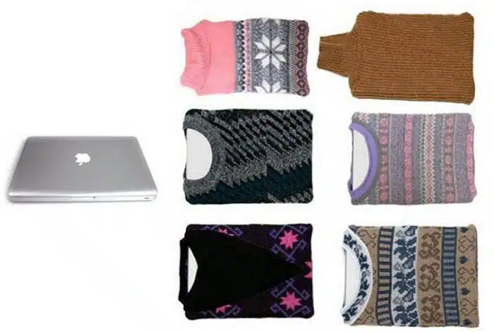 Case de notebook feito com roupa