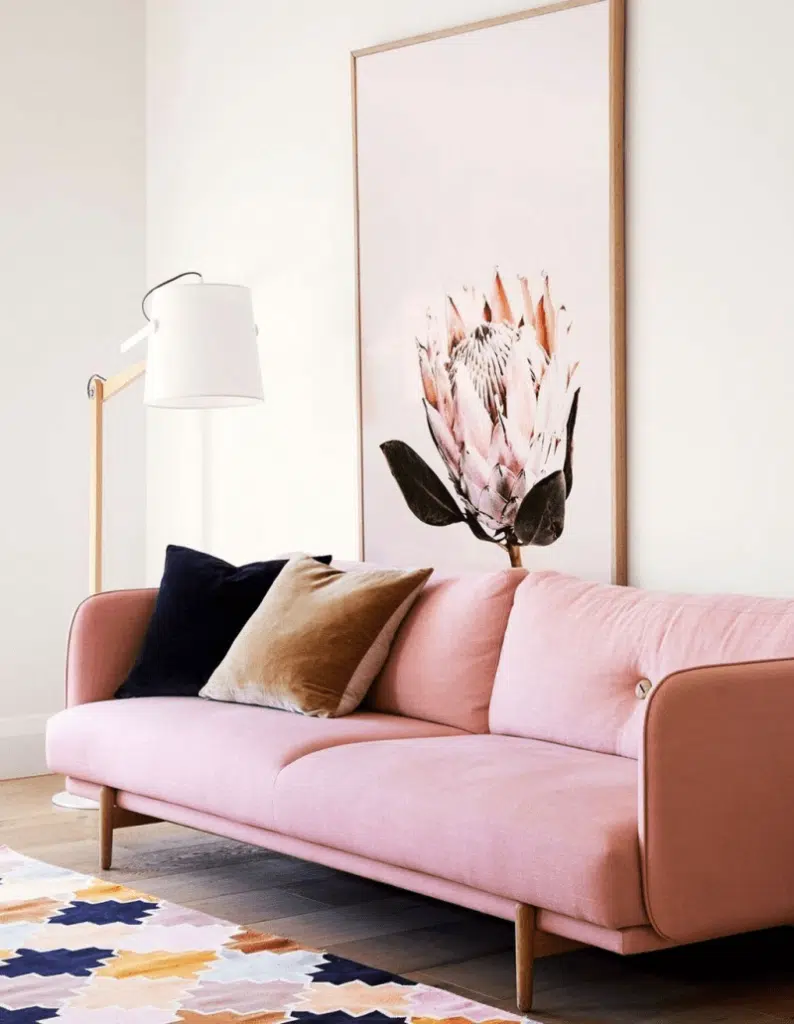 cores para sala rosa