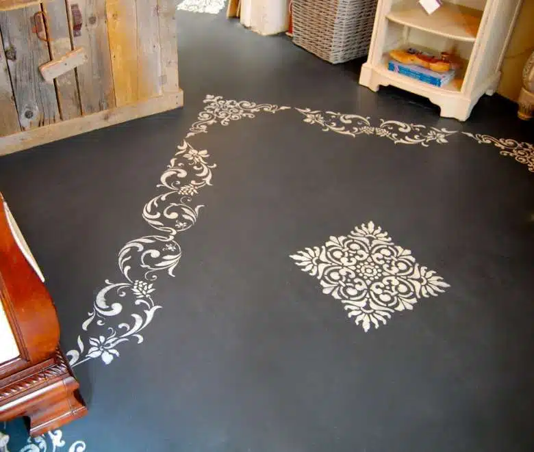 Decoração com cimento queimado, estêncil