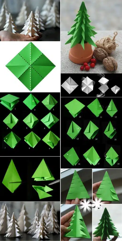 Decoração de Natal gastando pouco, árvore de papel