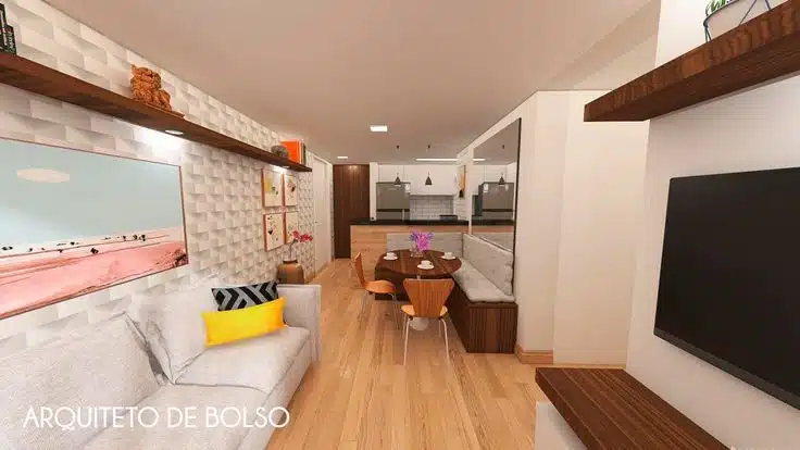 Decoração signo de libra, sala conjugada