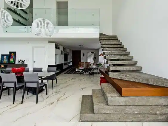 escada moderna de concreto