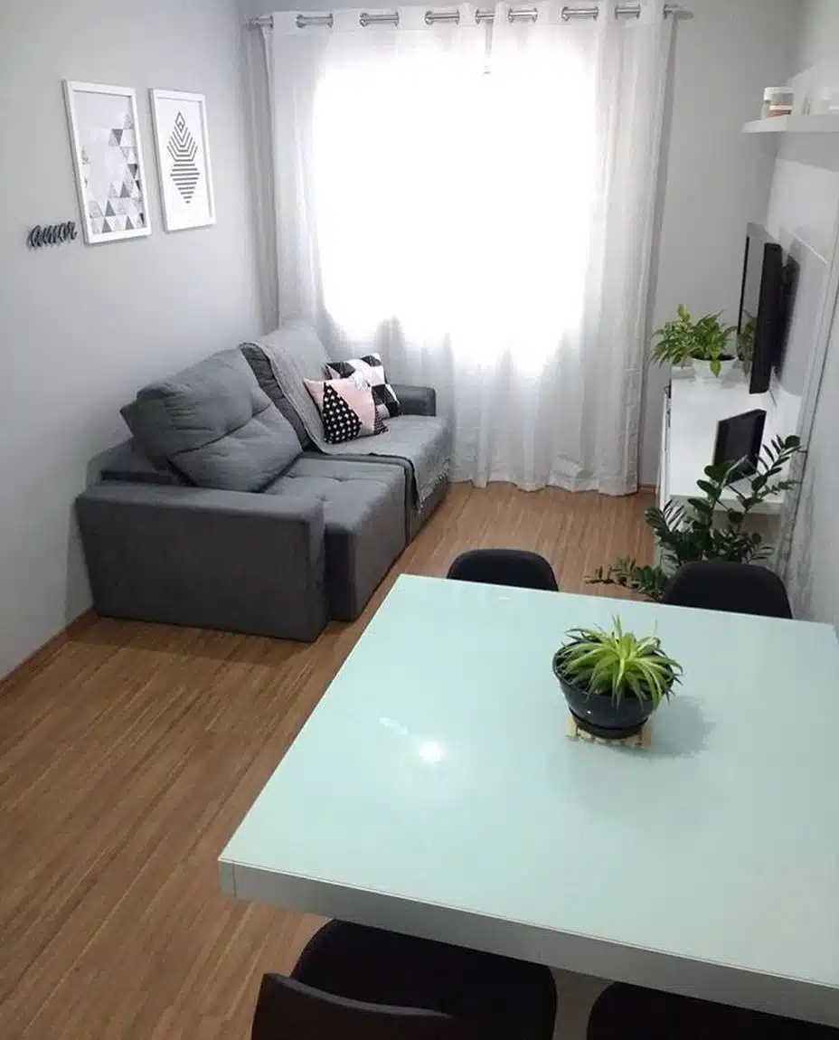 Minimalismo na decoração, sala de apartamento