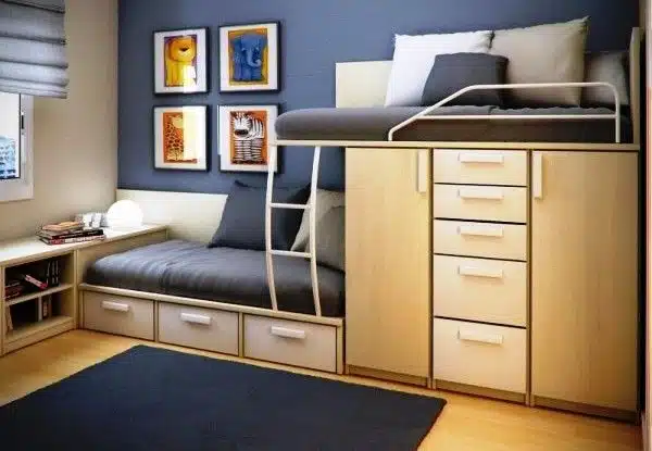 Móveis multifuncionais, cama armário