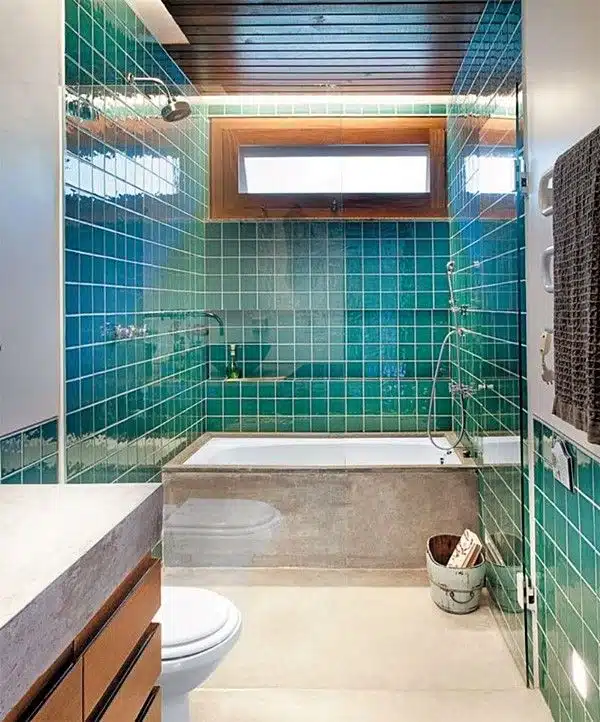 Tendências de decoração para 2020, revestimento verde em banheiro