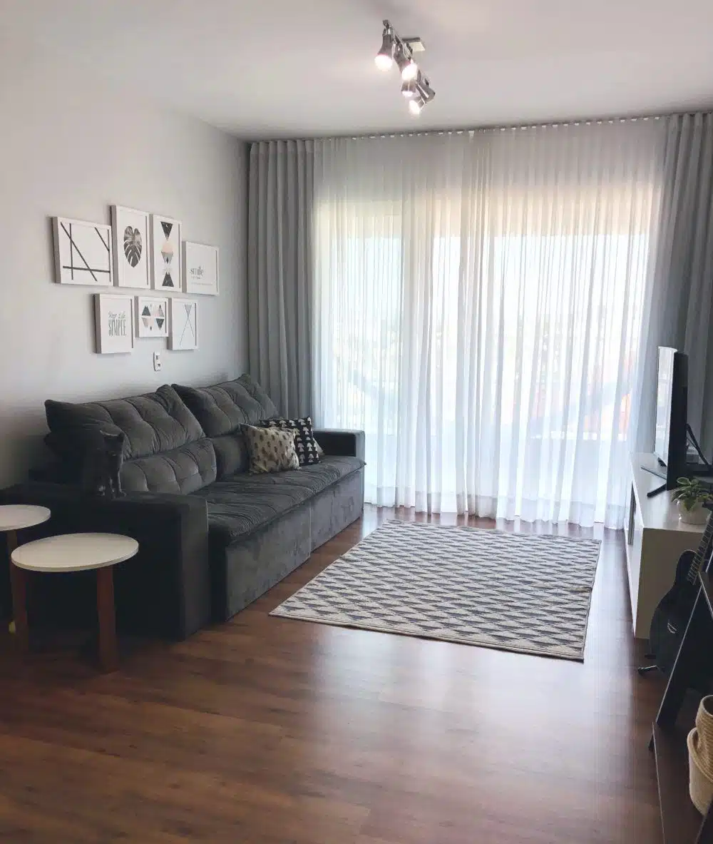 Transformações em seu ambiente, cortina em sala de apartamento