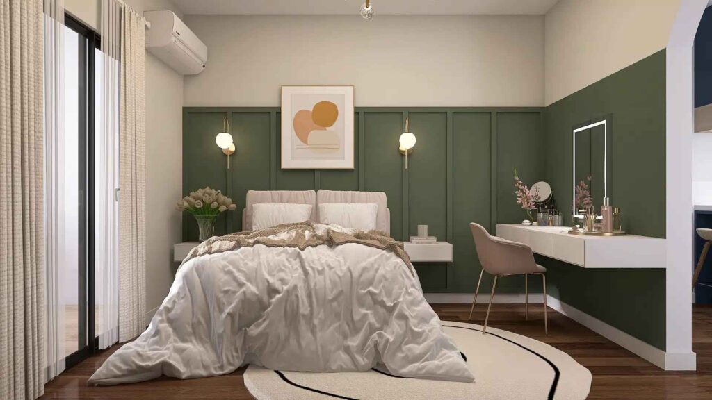 melhores cores para quarto de casal: paleta verde