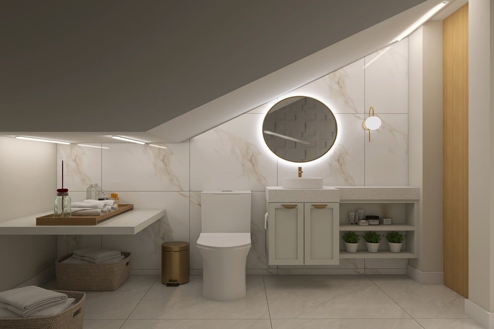 Como aproveitar o espaço embaixo da escada? Lavabo