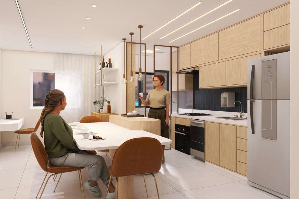 Altura de bancada de cozinha americana
