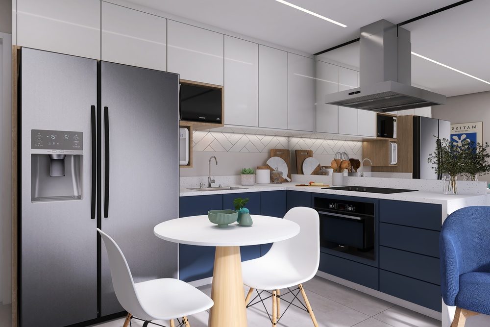 cozinha americana como fazer layout em L