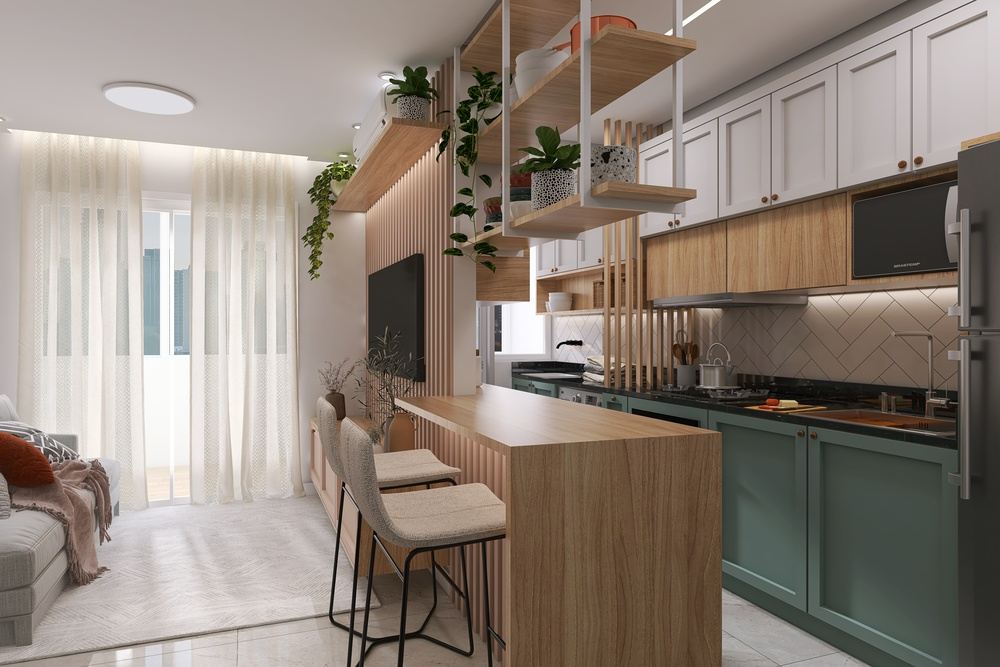 cozinha americana como fazer layout linear