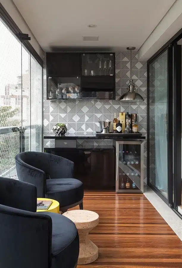 Bar em casa, na varanda gourmet