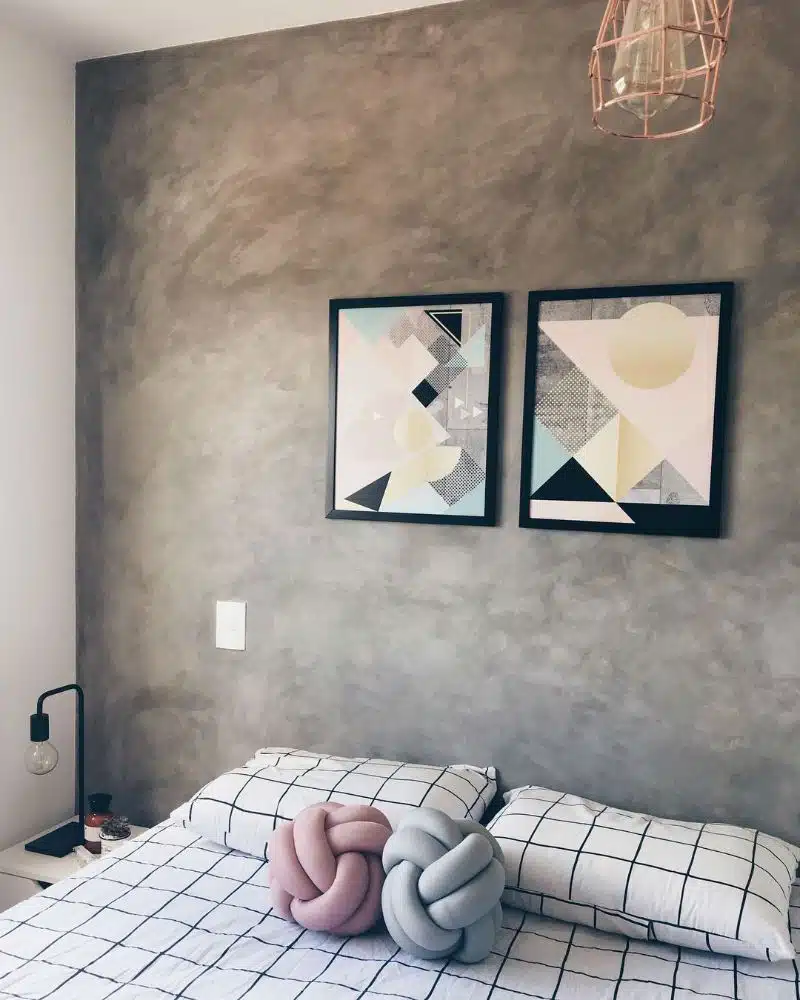 Decoração com cimento queimado, quarto