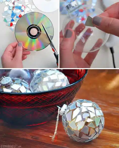 Faça você mesmo seus enfeites de Natal, bola de Natal com CD